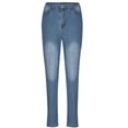 thumbnail image 2 of Jienlioq Jeans en Denim pour Femmes Haute Résilience avec Boutons et Rinçage, TG, 2 of 5