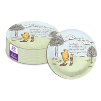 Birthday Galore Pooh Bear The Smallest Things Baby Shower - 32 Piece Disposable Party Supplies - Summer Baby Shower Decorations - Round Party Plates - Large 9" Paper Plates In Bulk