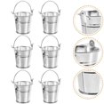 thumbnail image 2 of 6Pcs Mini Metal Buckets with Handles Iron Chip Fry Serving Buckets Flower Pot Vase, 2 of 4