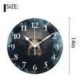 thumbnail image 2 of 14 Inch Wall Clock Battery Operated Silent Clock Decorative for Office, Kitchen, Outdoor, Living Room，Smile Bear Animal in Smoke Pattern, 2 of 4