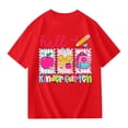 thumbnail image 4 of School Uniform Tshirts Children First Day School Cartoon Tee Short Sleeve Girls Top Girls T Shirts Red 3-4 Years, 4 of 7