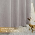 thumbnail image 3 of XWZO Semi Sheer Faux Linen Privacy Curtains for Bedroom Living Room, Rod Pocket Curtain Drapes, 2 Panels, 42 W x 54 L, Stone, 3 of 6