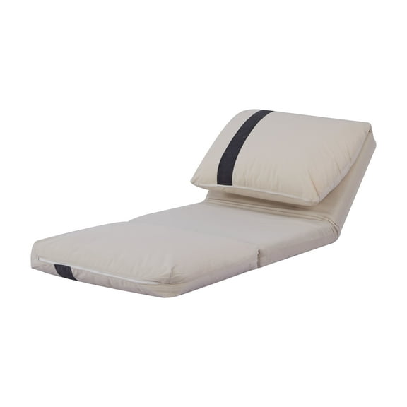 ZephyPaws 83 Inch Floor Sofa Bed for Adults & Pets, Adjustable Human Dog Bed with 6 Reclining Angles, Corduroy Upholstery and Foldable Futon with Pillow, Beige