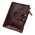 thumbnail image 4 of Cartera con bloqueo , tarjetero para tarjetas de crédito, almacenamiento para hombres, cierre con cremallera, s portátiles de cuero PU de , Marrón rojizo Fernando Cartera con bloqueo RFID, 4 of 8