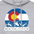 thumbnail image 3 of Instant Message - Retro Colorado Flag Mountains - Men's Pullover Hooded Fleece Sweatshirt, 3 of 6