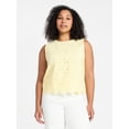 thumbnail image 2 of Time and Tru Women's and Women's Plus Sleeveless Cotton Eyelet Top, Sizes XS-4X, 2 of 6