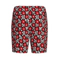 thumbnail image 4 of Rocae Red Floral for Men's Soft Sleep Pajama Shorts, Waistband and Pockets, 4 of 9