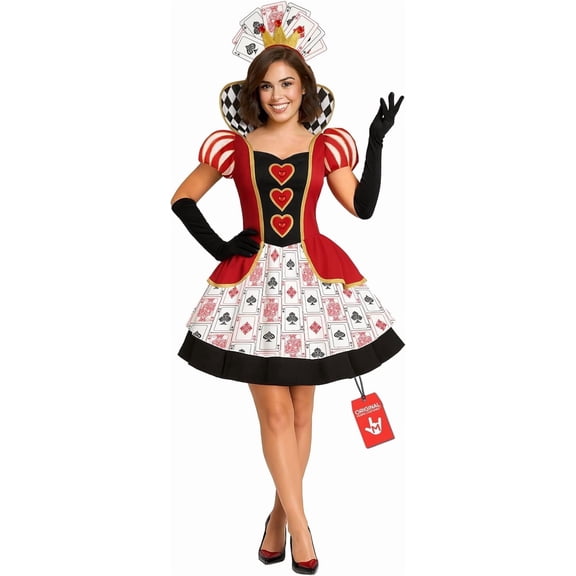 Morph Heart Queen Dress Short Costume Women Halloween Costume For Women Red Large