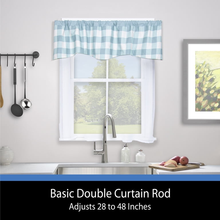 Adjustable Double Curtain Rod 28-48 Inches White 2 Pack photo 3