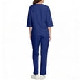 thumbnail image 5 of Minjewel Women's Short Sleeve Round Neck Scrubs for Women Set with Pockets, Breathable Scrub Set for Nurses, Caregivers & Medical Professionals,Navy 2XL, 5 of 7
