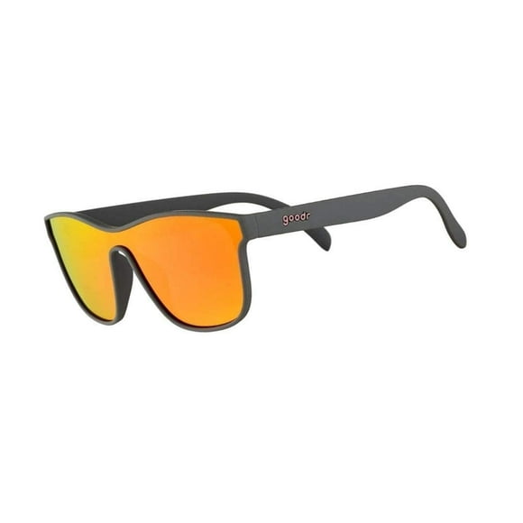 goodr Voight-Kampff Vision Polarized Sunglasses for Men & Women, Grey Solid Frames with Rose Reflective Lens, UV400 Protection, Non Slip