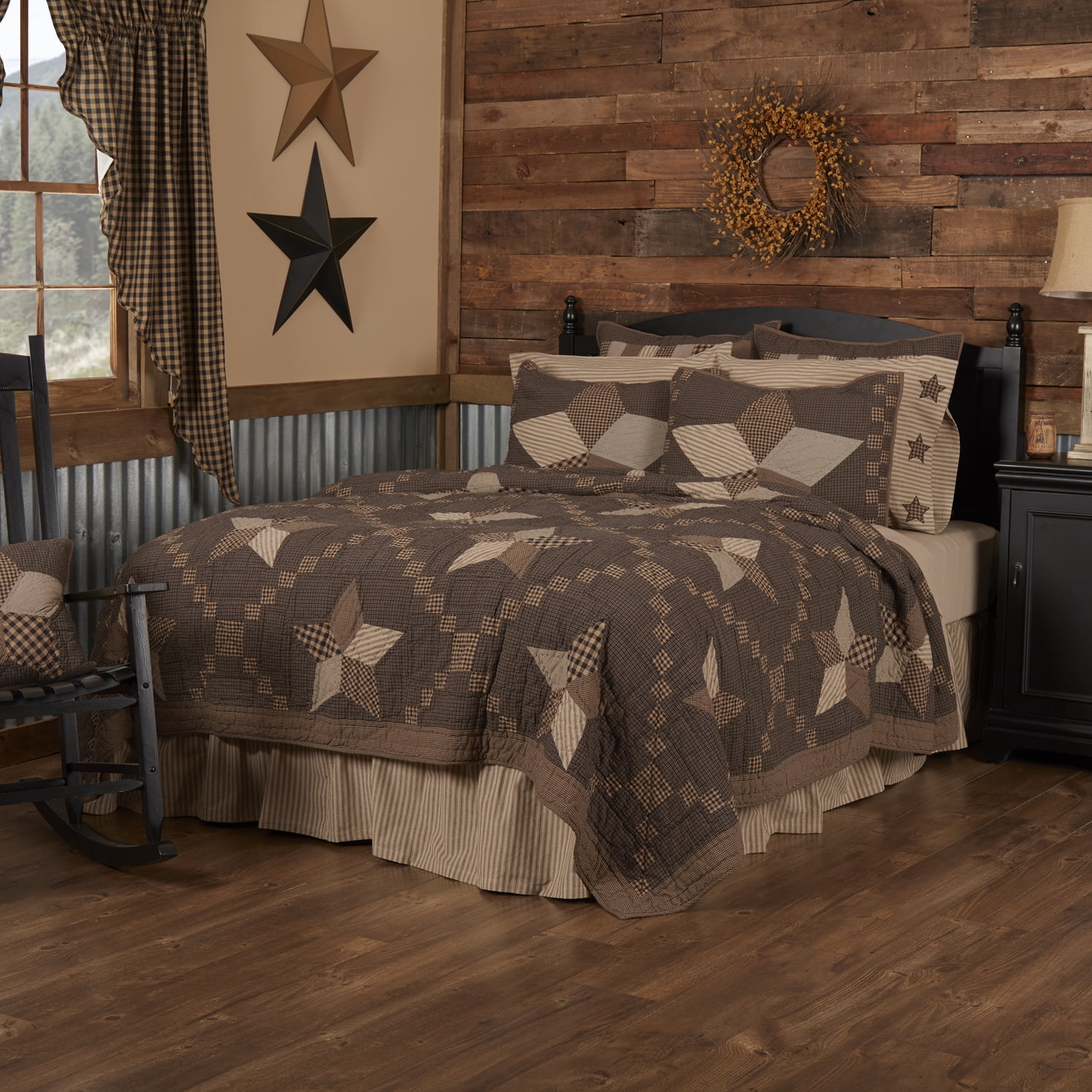 VHC Brands 9834 Farmhouse Star King Quilt 97x110