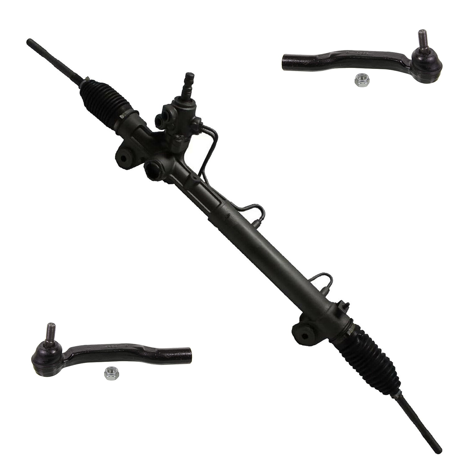 Detroit Axle FWD Only All 4 Inner & Outer Tie Rod Ends Complete Power Steering Rack & Pinion Assembly