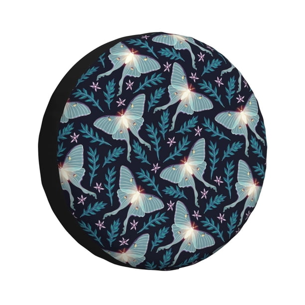 Balery Glowing Butterfly Cubiertas para Neumáticos - Protector Resistente para Neumáticos de Camioneta, SUV, Remolque, Camper y RV-14 inch