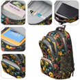 thumbnail image 4 of Black Sunflower Backpack for School,Cute School Bag,Schoolbag with Adjustable Shoulder Straps & Padded Back,16.9 Inch, 4 of 5