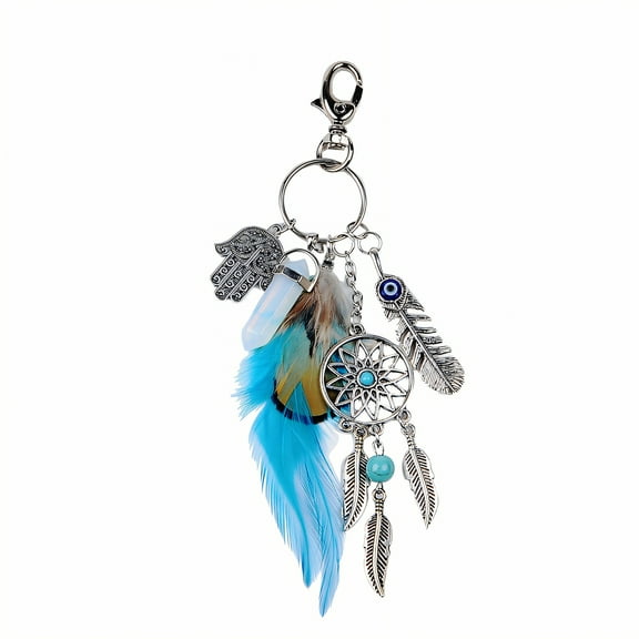 DESIGNICE Purse Charms,Flowing Tassel Style Purse Charms for Handbags,Intricate Mesh Craft Bag Charms for Handbags,Blue