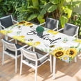 thumbnail image 2 of Sunflower Floral Table Cloths for 8 Foot Rectangle Tables, Farmhouse Pastoral Daisy Bees Botanical Patio Waterproof Elastic Fitted Tablecloths, Washable Rectangular Table Cover for Camping, 2 of 8