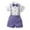 Purple, variant on Toddler Boys Short Sleeve Solid T-Shirt with Suspenders & Shorts, Formal Gentleman Outfit with Bowtie, Kids Wedding Suit Top