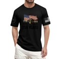 thumbnail image 2 of Hogleaql Usa Flag Tee Shirt for Men 4th Of July Crew Neck American Flag Print Short Sleeve Tee Patriotic Casual Independence Day Loose Pullover Tops Black L, 2 of 6