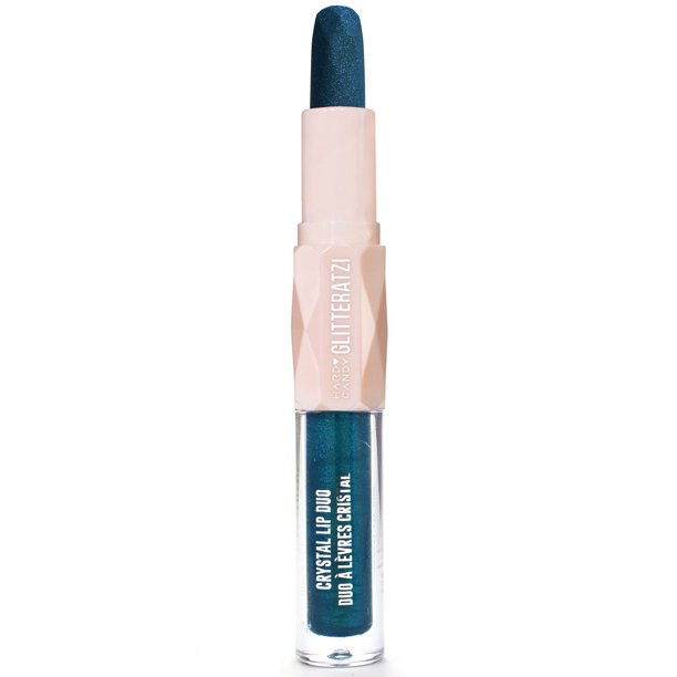 Hard Candy Glitteratzi Crystal Lip Duo, Teal My Thunder, lipstick .12oz, lipgloss .09oz