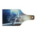 thumbnail image 2 of Outer Space Cutting Board, Spaceman in the Galaxy in Front of Nebula Gas Cloud Interstellar Art Print, Tempered Glass Cutting and Serving Board, Wine Bottle Shape, Blue Yellow, by Ambesonne, 2 of 5