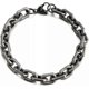 thumbnail image 3 of Stainless Steel Heavy Oval Link Chain 8mm Width Men's Black Chain Bracelet 8 Inch Length, 3 of 5