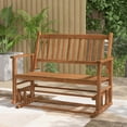 thumbnail image 2 of Costway Patio Glider Loveseat Chair Swing Rocking Bench with Slatted Seat & Curved Backrest Natural, 2 of 9