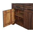 thumbnail image 4 of Three Drawers Solid Acacia Wood Sideboard with Three Door Cabinets, Brick Brown, 4 of 6