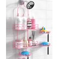 thumbnail image 2 of RGHJAR-Over the Shower Head Caddy Pink - Shower Caddy Hanging with 3 Soap Holders, Stainless Steel Bathroom Organizer and Storage, Rustproof, 2 of 4