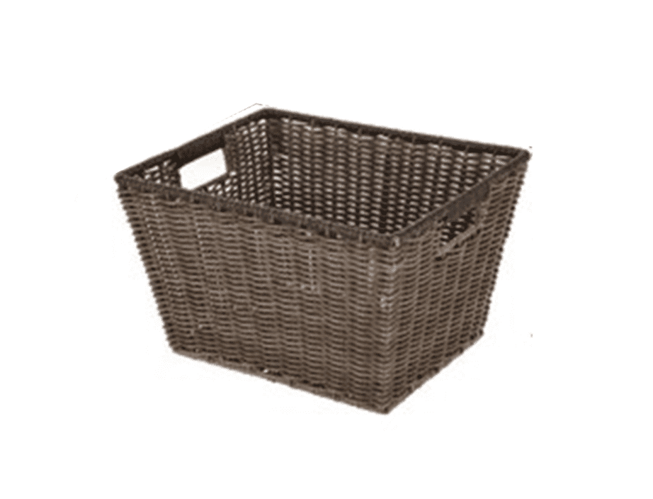 (2 pack) Better Homes & Gardens Large Poly Rattan Decorative Storage Basket with Handles, 14 in x 11 in x 8.5 in