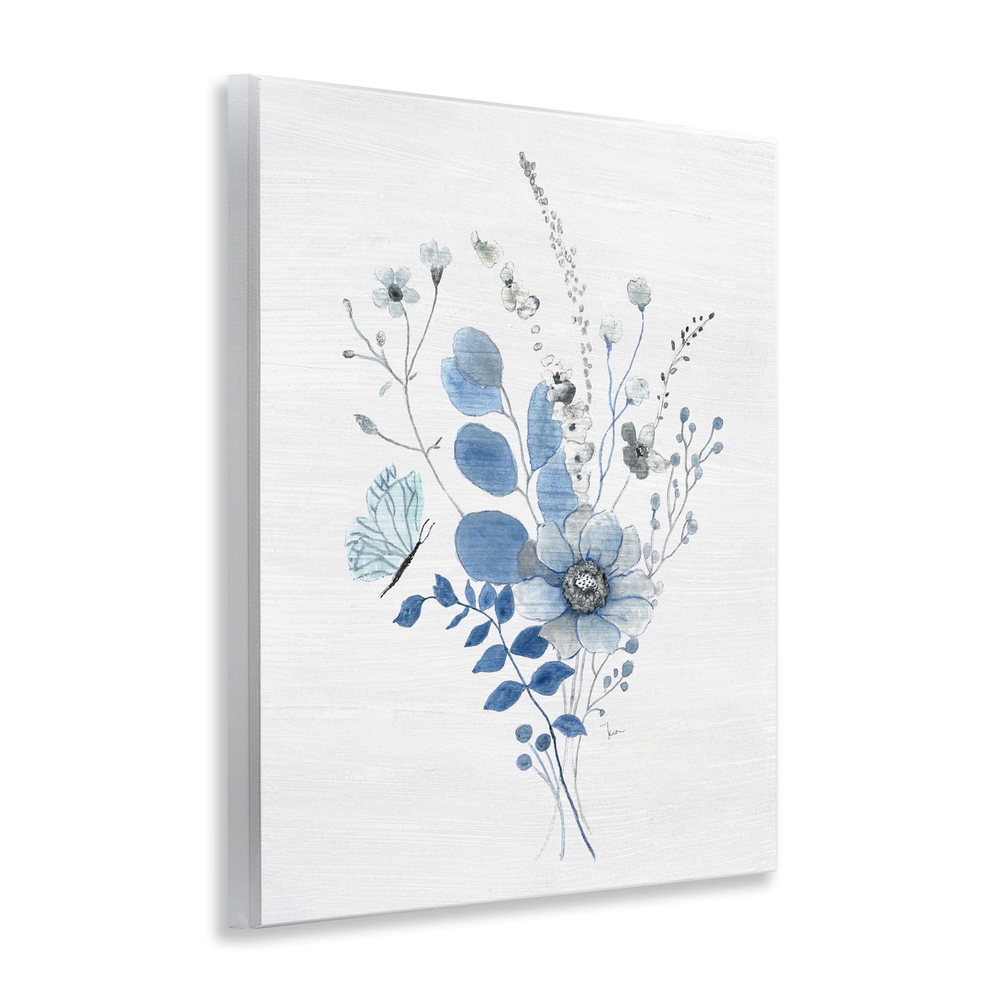 Stupell Industries Subtle Blue Wildflowers Botanical & Floral Painting Unframed Art Print Wall Art, 11 x 14