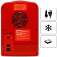 thumbnail image 4 of Coca-Cola Mini Fridge 4L 6 Can, Red Portable Beverage Cooler with AC/DC Car Adapter for Travel, Bedroom, Office, Dorm, 4 of 7