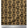thumbnail image 1 of Soimoi Brown polyester Crepe Fabric Square Geometric Print Fabric by the Yard 52 Inch Wide, 1 of 3