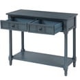 thumbnail image 4 of Tcbosik Farmhouse Console Table with 2 Drawers, 2-Tier Narrow Sofa Table with Open Shelf, Wooden Entryway Table for Living Room, Hallway, Foyer, Navy, 4 of 12