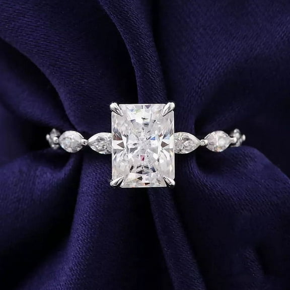 solitaire jewels 2.5CT Radiant Moissanite Solitaire Engagement Ring For Women, 14K Yellow Gold