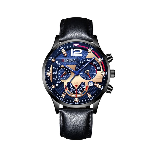 Reloj de cuarzo para mujer, relojes para mujer, reloj de cuarzo noctilucente, adhesivo mecánico, diseño de múltiples esferas, correa de cuero, estilo informal, reloj de pulsera, esfera antiarañazos, p