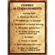Rivers Edge Produits Warning-Cowboy 10 Commandement Signe – image 1 sur 1