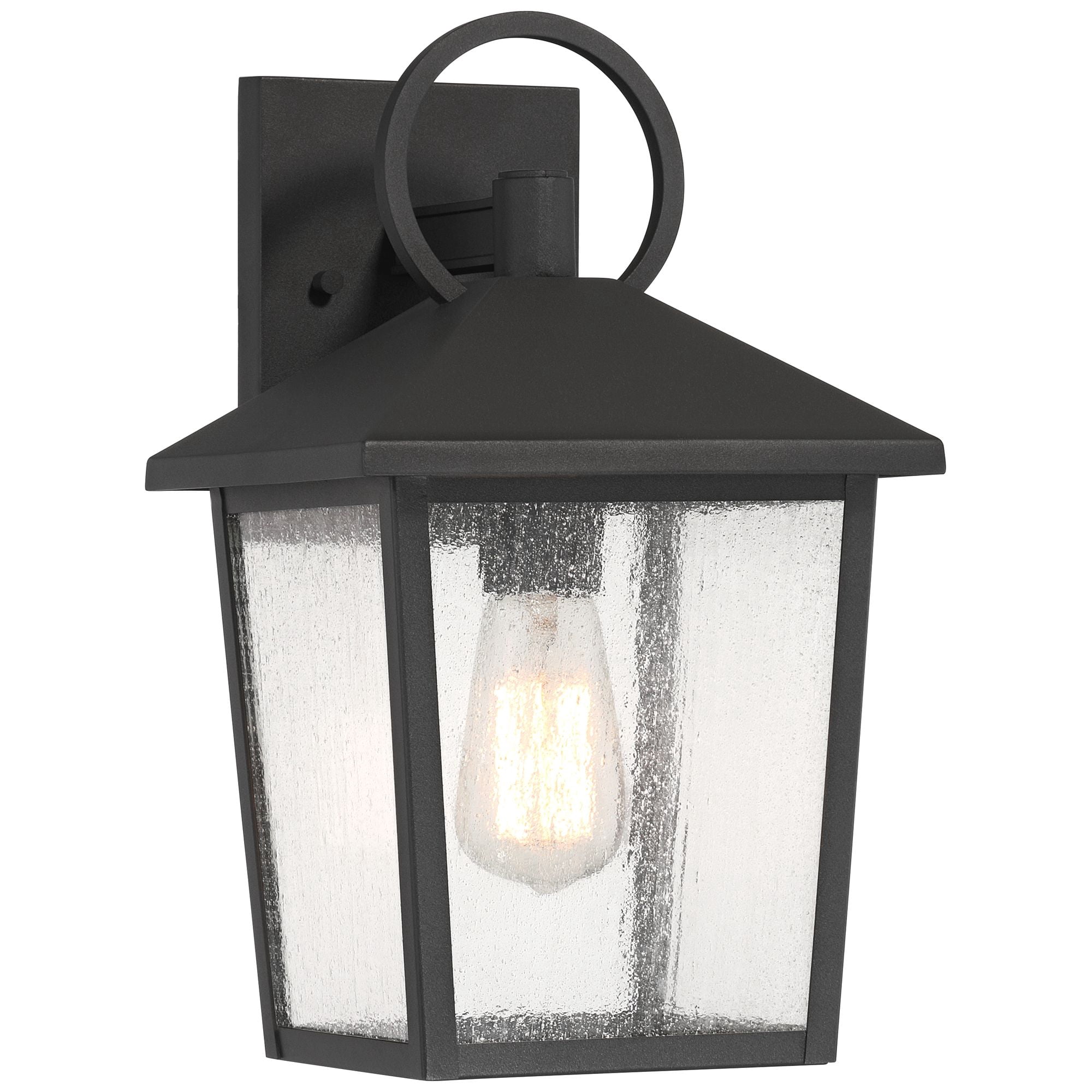 John Timberland Westmont 13 3/4" High Modern Outdoor Wall Light Fixture Mount Porch House Weatherproof Sand Black Glass Shade