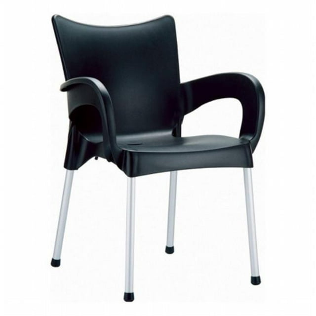 Chaise de Salle à Manger Romeo en Résine Noir - Lot de 2