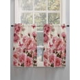 thumbnail image 5 of Pink Roses Bathroom Window Curtain, Spring Floral Elegant Pastoral Butterfly Retro Light Filtering Coffee Kitchen Curtains, Bedroom Living Room Curtains 2 Panel 84"x54", 5 of 6