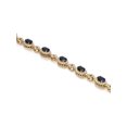 thumbnail image 4 of Blue Sapphire & Diamond Tennis Bracelet 14K Yellow Gold, 4 of 6