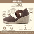 thumbnail image 3 of Cushionaire Chica Espadrille Wedge Sandals for Women Slip On Closed Toe Women Shoes with Elastic Straps and Stylish Everyday Comfort, 3 of 21
