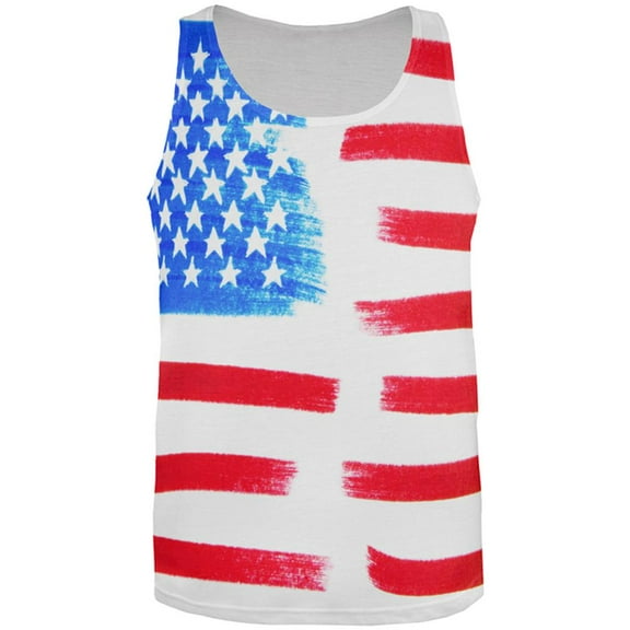 4th of July Color Me American All Over Mens Tank Top Multi X-LG