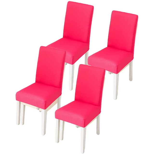 CANDeal 4PCS Dining Room Chair Covers Slipcovers Set, Spandex Fabric Fit Stretch Removable Washable Short Kitchen Chair Covers Protector for Dining Room, Hotel
