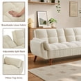 thumbnail image 4 of MIKIBAMA 75" Beige 3 Seat Linen Convertible Futon Sofa Bed Tufted Design Adjustable Backrests With Solid Wood Legs for Small Spaces, 4 of 7