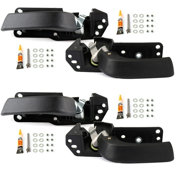 CCIYU Door Handles Interior Front Rear Driver Passenger Side Replacement fit for 2007-2013 for Chevy Silverado for GMC Sierra Black(4pcs)