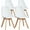 White, variant on Set of 4 Modern Dining Kitchen Chairs, PU Leather Cushion Chairs with Wooden Legs, Mid-Century Design for Home, Patio, Lounge Use, Black