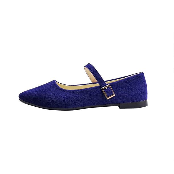 Zapatos Casuales para Mujeres de Moda Primavera Y Verano Versátil Tamaño Grande un Botón Punteado Dedo Del Pie Tacón Bajo Zapatos de Verano Casuales Elegantes para Mujeres