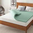 thumbnail image 2 of NapQueen 4'' Ventilated Green Tea Memory Foam Mattress Topper, CertiPUR-US Certified, Twin, 2 of 10