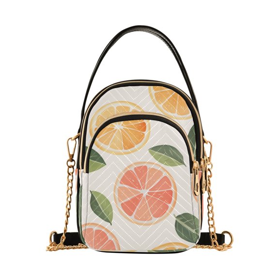 FORMRS Crossbody Bag for Women Quilted Travel Shoulder Cell Phone Purse with Chain Strap Handbag, Watercolor Orange